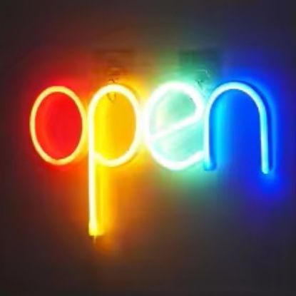 Picture of Colorful Lighted Sign LED Open Neon Light Decor Illuminated Letter Lights Battery/USB Powered Neon Light For Bar Coffee Shop