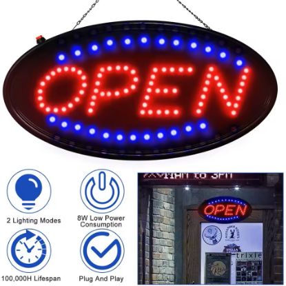 Picture of LED Neon Open Sign For Business - 18 x 8.5 Inch Larger Size Ultra-Bright Advertisement Store Open Sign